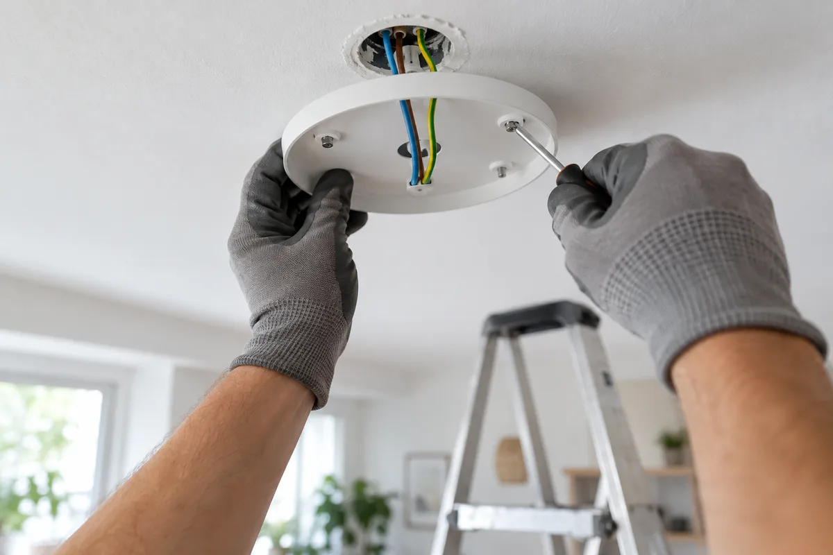 Poser un luminaire au plafond : branchement et fixation